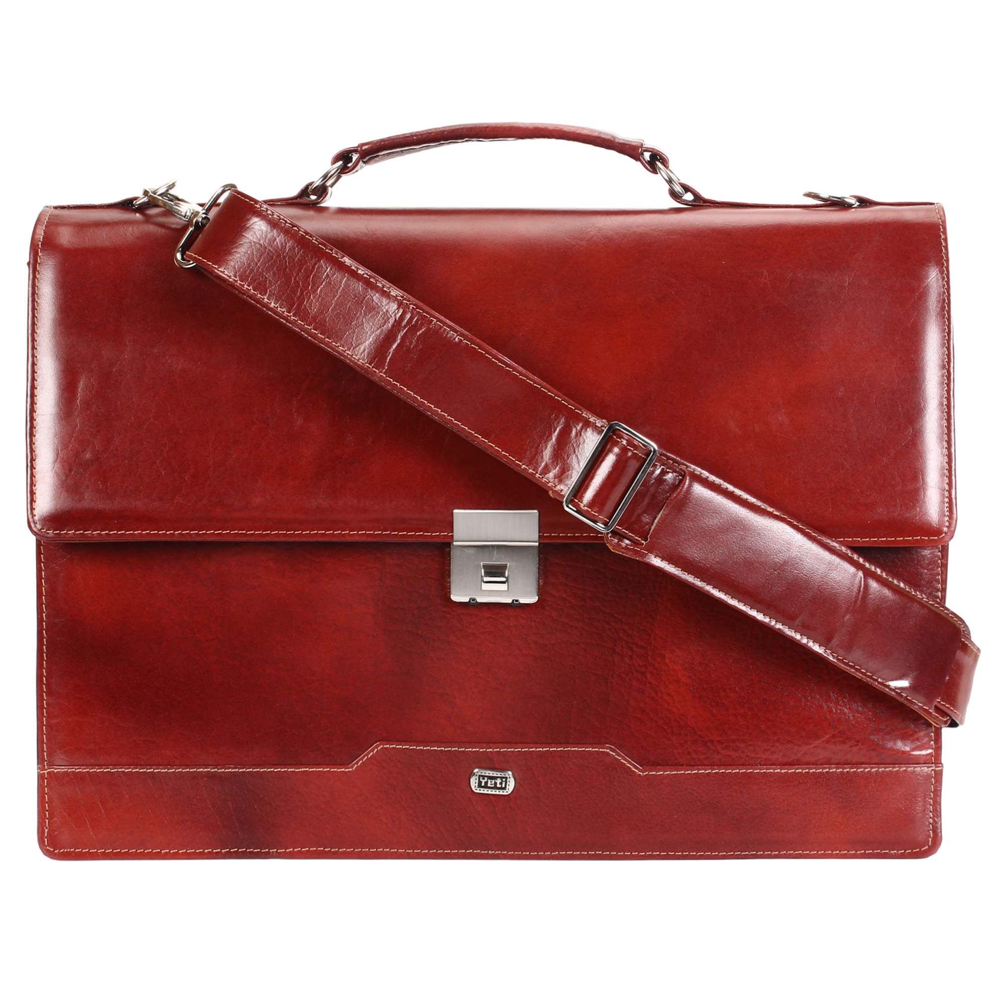 G. M. Office Bag - Very Special Two Tone Tan Leather with Combination Lock (9406)